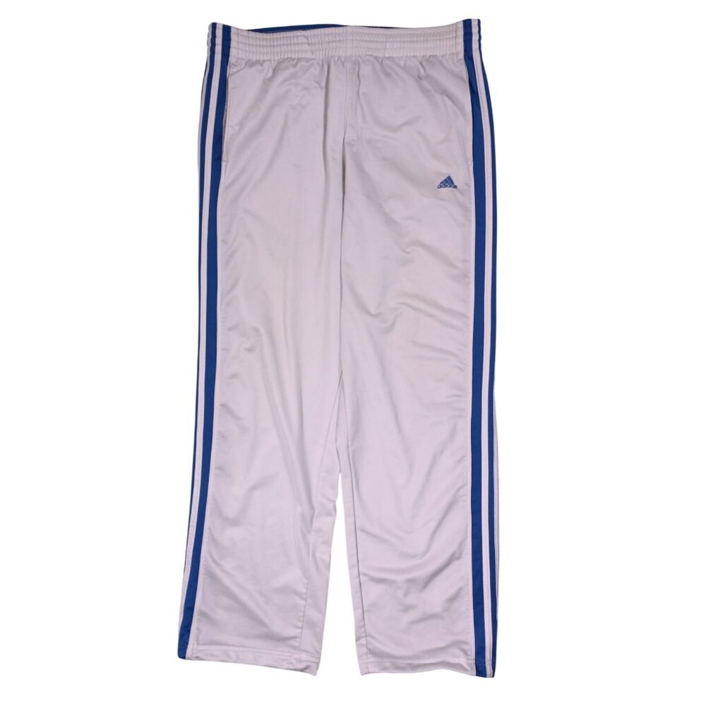Adidas Vintage Track Pants in White Blue